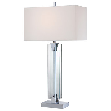 George Kovacs P1608 1 Light Table Lamp, Chrome, Chrome