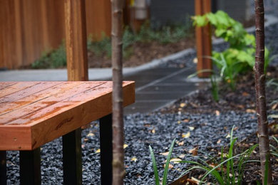 Design ideas for a modern garden in Sydney with natural stone pavers.