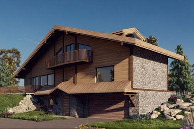 Idée de décoration pour une façade de maison.