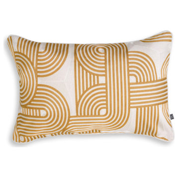 Viscose Modern Lumbar Pillow, Eichholtz Abacas, Gold White
