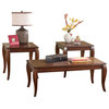 Mattie Table Set, Coffee Table and 2 End Tables, Reddish Brown