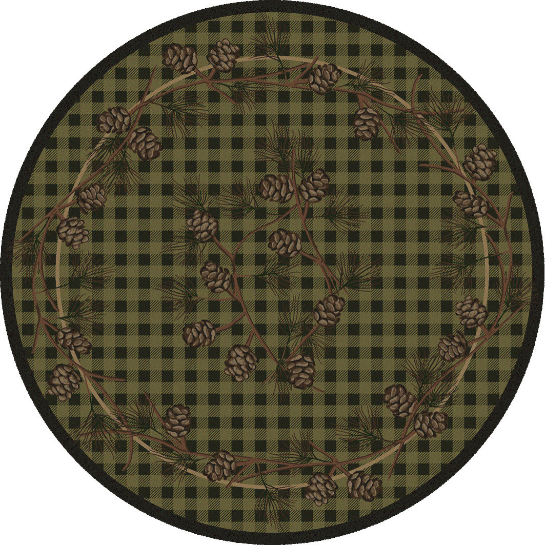 Wooded Pines, Green, 8' Round, 8' Round - Rustic - Area Rugs - by ...