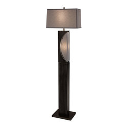 Nova - Nova Half-Moon Dark Ash Gray and White Floor Lamp - Floor Lamps