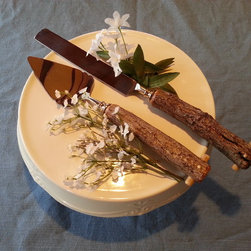 ADK Gift Series, Handmad, Rustic, Twig Handled Heirloom Wedding Cake Server - Kitchen Tools And Gadgets