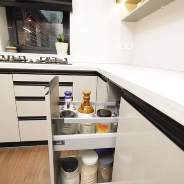 High Gloss PU Modular Kitchen | Hettich Hardware | Behala, Kolkata