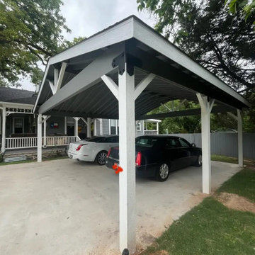 Covered Porch and Two-Car Carport for a 1920s Home | Weatherford, TX