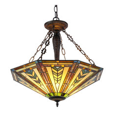 Inverted Pendant Lighting Houzz Chloe Lighting Inc Harrison Tiffany Style 3 Light Inverted Ceiling Pendant