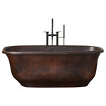 Native Trails, Inc. - Santorini Freestanding Copper Bathtub, Antique - Like its namesake, Santorini freestanding tub exemplifies romance with its beauty and history. Its graceful lines and pedestal base necessitate long, lazy soaks that, quite naturally, make bathers feel like royalty.