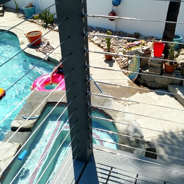 Composite Deck with Stainless Steel Cable Railing in San Diego