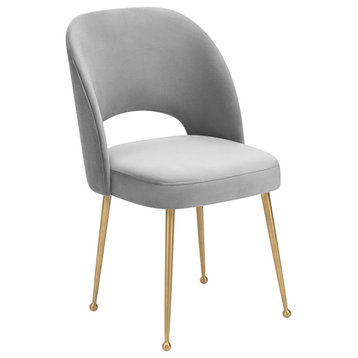 Swell Velvet Chair, Light Gray