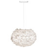 Eos Feather Pendant Light With Canopy, White