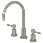 Kingston Brass - Kingston Brass KS8728DLLS Widespread Kitchen Faucet, Brushed Nickel - Kingston Brass KS8728DLLS Widespread Kitchen Faucet, Brushed NickelThis faucet boasts bold, sleek design with its cylindrical styling. Able to fit a variety of sink set-ups, widespread kitchen faucets can be utilized in several multi-hole configurations. These are ideal for larger kitchens, as they are more spread apart, and feature a 3-hole installation. The brushed nickel finish will also provide a long lasting and warm touch to your kitchen ensemble. Allow the brass construction to provide a sturdy and reliant fixture. Matching accessories are available for use.Product Dimension : 11.5"L x 7.88"W x 2.19"H, Item Weight (lbs) : 6.21