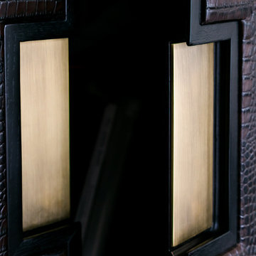 Cabinet with Leather Doors