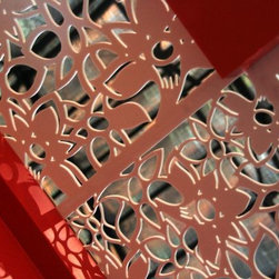 Corian&reg; wall design carved and sculpted to look like flowers - Artwork