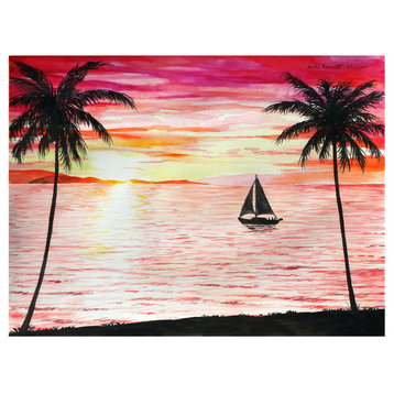 Mike Bennett Tropical Sunset #2 Art Print, 9"x12"