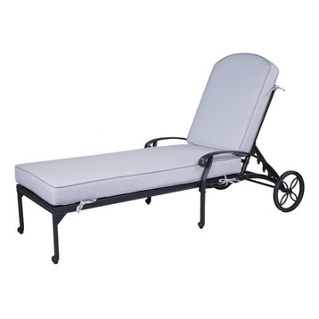Bellevue Single Chaise Lounger With Cushion, Indoor/Outdoor, Cast Silver