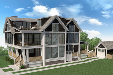 Inspiration for a modern exterior home remodel in New York