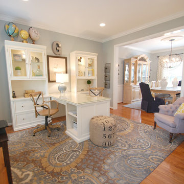 White Tandem Desk Home OFfice