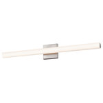Sonneman - SQ-Bar LED Vanity Light With White Acrylic Shade, Satin Nickel, 32" - Dimmable Via: ELV