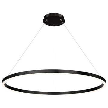 Spunto Oversized LED Medium Ring Chandelier, Matte Black