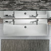 Smyle 47" Wall Mounted Or Drop-In Bathroom Ceramic Sink With Overflow