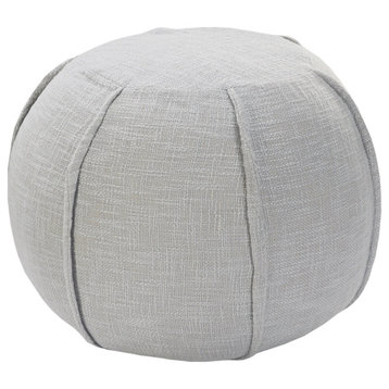 Handcrafted Solid Gray Pleated Pouf