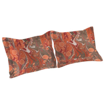 Laural Home Persimmon Marble Queen Duvet Cover