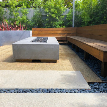 Long Beach Mod Backyard Gathering Space