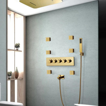 Smart LED Bluetooth Ceiling Flush Mount Shower System