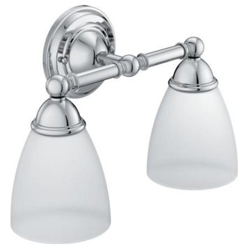 Moen YB2262CH 2 Light Bathroom Sconce With Frosted Shades