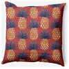 18x18" Pineapple Stripes Nautical Decorative Indoor Pillow, Ligonberry Red