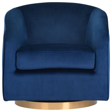 Hazel Swivel Lounge Chair, Navy Blue Sky