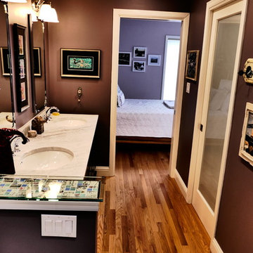 Spring Birch Tree Garden Glass Tile Accents in Bathroom