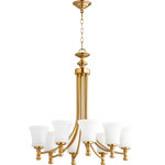Quorum - Quorum 6122-8-80 Rossington - Eight Light Chandelier - Shade Included: TRUE* Number of Bulbs: 8*Wattage: 60W* BulbType: Medium Base* Bulb Included: No
