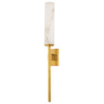 Corbett Lighting - Breman 1 Light Wall Sconce, Vintage Brass - Breman takes the traditional torch sconce to the next level with its luxurious materials and large-scale. The alabaster shade is LED lit throughout, producing a soothing and even glow that highlights the natural veining of the stone.
