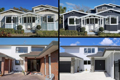 Example of an exterior home design in Montreal