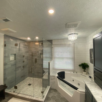 Master Bathroom Remodel With Large Walk In Shower and Jacuzzi
