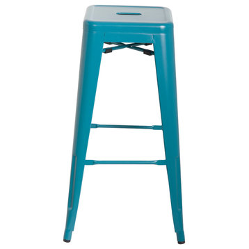 Highland Commercial Grade Barstool, Frosted Teal (Set of 4)