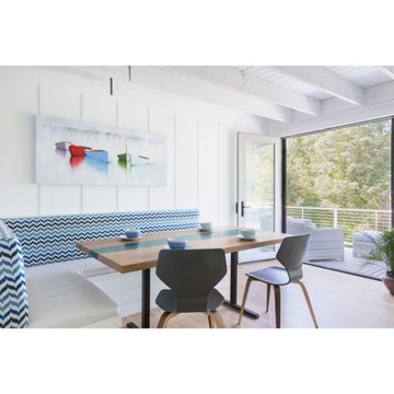 Custom-built L-shaped Banquette for a Seaside project with Donna Hochman