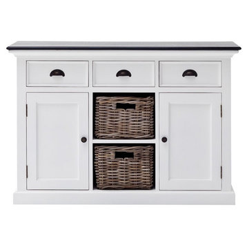 NovaSolo Halifax Contrast 2 Basket Buffet in Pure White and Black