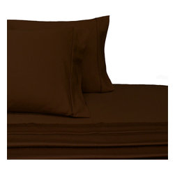 Royal Tradition - Solid Wrinkle-Free 100% Microfiber Sheet Set, Chocolate, Twin Xl - Sheet And Pillowcase Sets