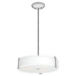 Access Lighting - Access Lighting 50123-BS/OPL Tara - Three Light Pendant/Semi-Flush Mount - Included: 6"+16"+22" Rods (Smallest height with included rods is 12.75" and max height is 50.75". Different heights available with included rods.)  10ft Cord  Slope Adapters  Optional: Rods up to 10ft. Available in Fluorescent.Tara Three Light Pendant/Semi-Flush Mount Brushed Steel Opal GlassUL: Suitable for damp locations, *Energy Star Qualified: n/a  *ADA Certified: n/a  *Number of Lights: Lamp: 3-*Wattage:75w A19 Medium Base bulb(s) *Bulb Included:No *Bulb Type:A19 Medium Base *Finish Type:Brushed Steel