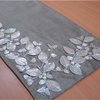 Decorative Table Runners, Silver Beige Silver Ivory, 14"x60", Silk