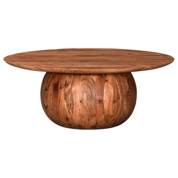 Moe's Home Collection Bradbury Circular Wood Coffee Table in Natural