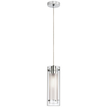1-Light Pendant in Chrome with Frost Glass Shade