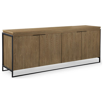Industrial Buffet, Elm Wood Cabinet, Mid Century Modern Buffet, Wooden Sideboard
