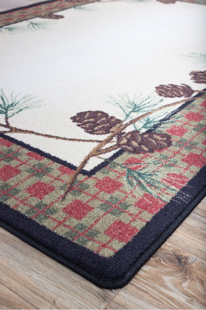 Delicate Pines, Natural, 8' Round, 8' Round - Rustic - Area Rugs - by ...