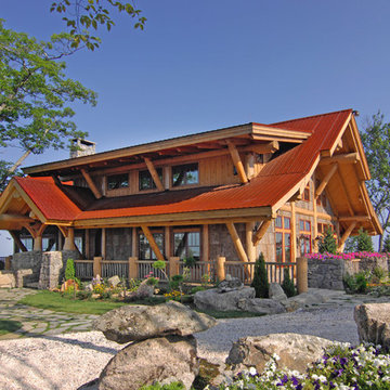 Log and Stone Timber Frame