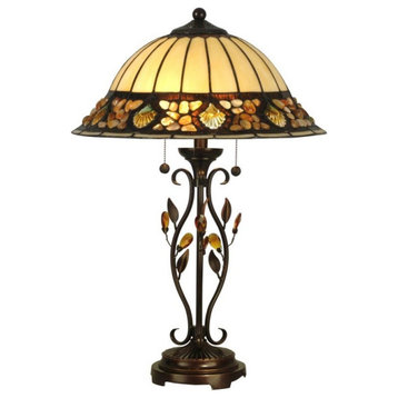 Dale Tiffany TT90172 Pebble Stone - Two Light Table Lamp