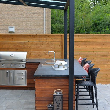 Elegant Landscaping Project In Toronto With Pool Construction & Outdoor Kitchen